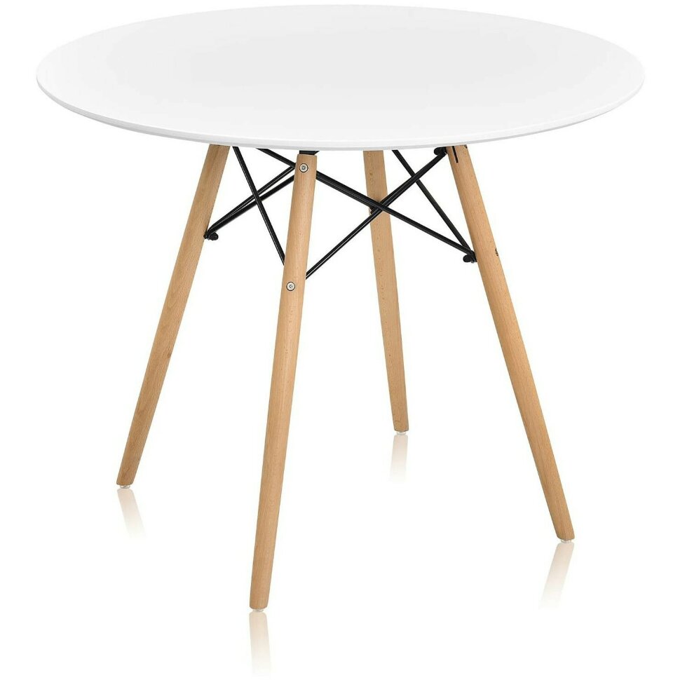 Стол обеденный Stool Group DSW 90, белый столешница МДФ ножки массив дерева Стол обеденный Stool Group DSW 90, белый столешница МДФ ножки массив дерева