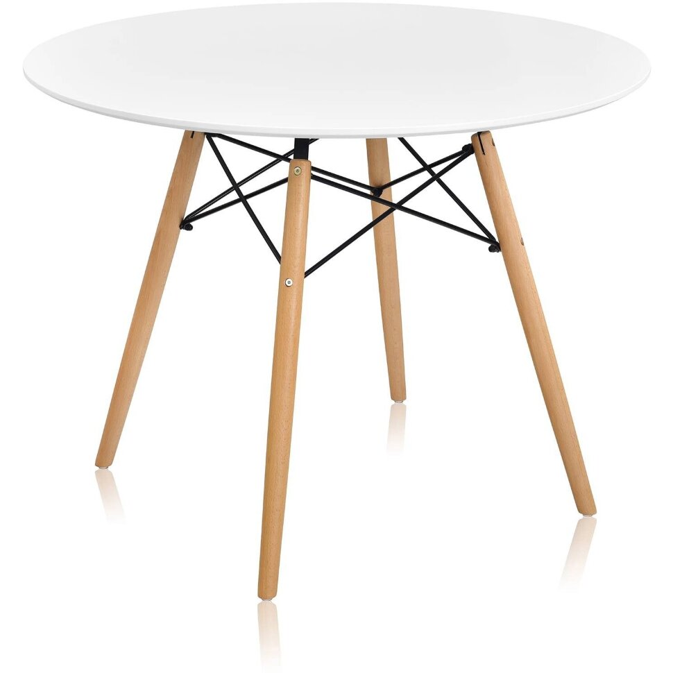 Стол обеденный Stool Group DSW 100, белый столешница МДФ ножки массив дерева Стол обеденный Stool Group DSW 100, белый столешница МДФ ножки массив дерева