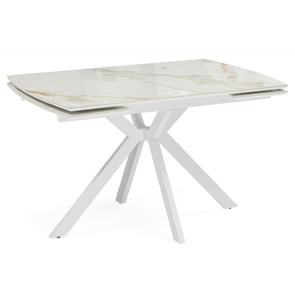 Керамический стол Катчел-2 120(180)x80 calacatta gold / белый Керамический стол Катчел-2 120(180)x80 calacatta gold / белый