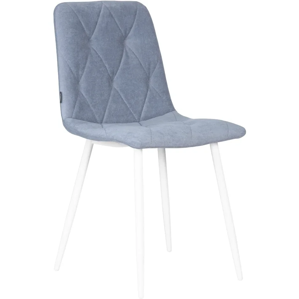 Стул обеденный DOBRIN CHILLY ROMBO, Серо-голубой Simple 26, основание белый 