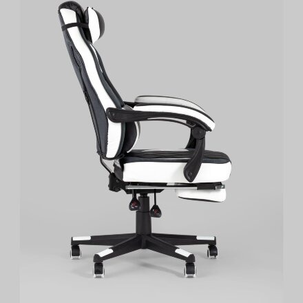Кресло игровое TopChairs Virage черно-белое 